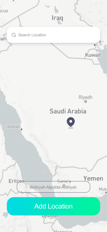 Jameel add location screen with map picker