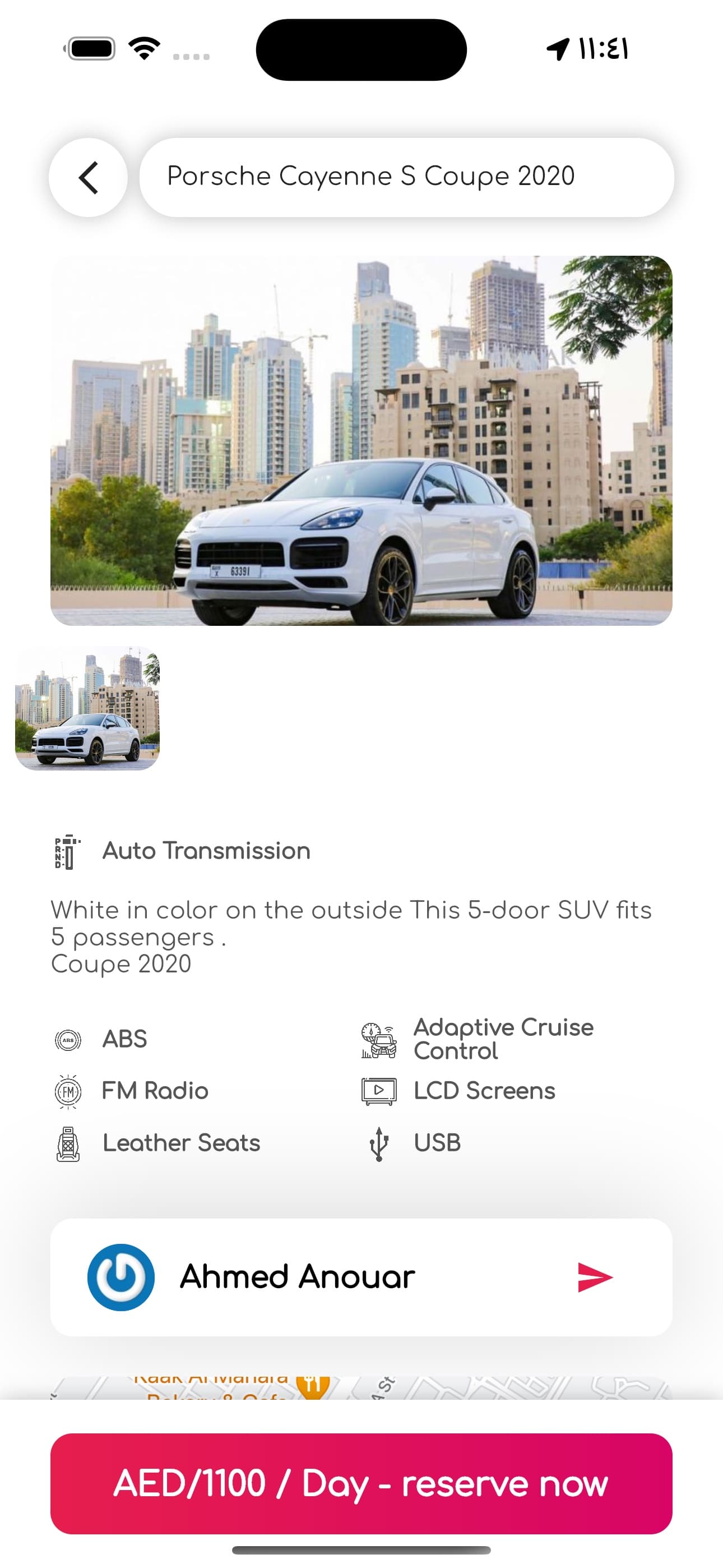 Rentop car detail page with specs, host and booking